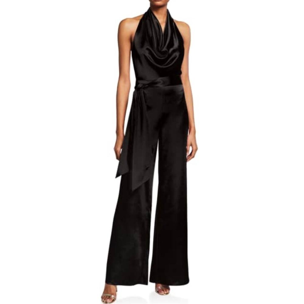 Aidan by Aidan Mattox Cowl Neck Jumpsuit Black 2